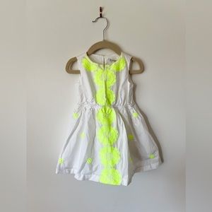 Crewcuts neon embroidery dress, girls size 2